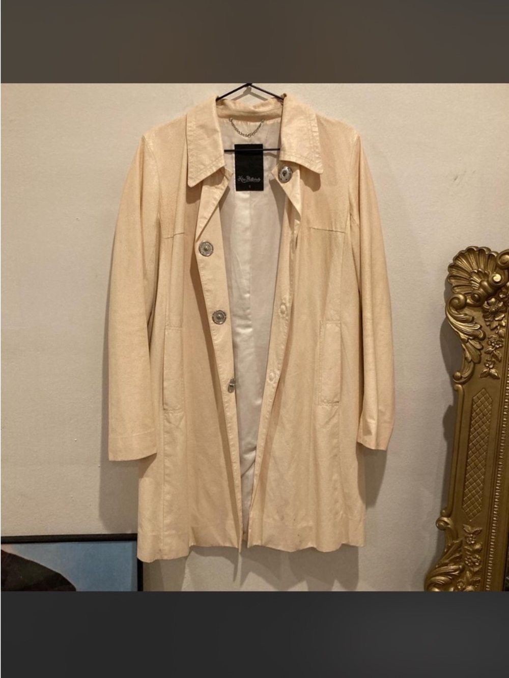 Vintage Kira Plastilina Cream Women's Button-Front Coat